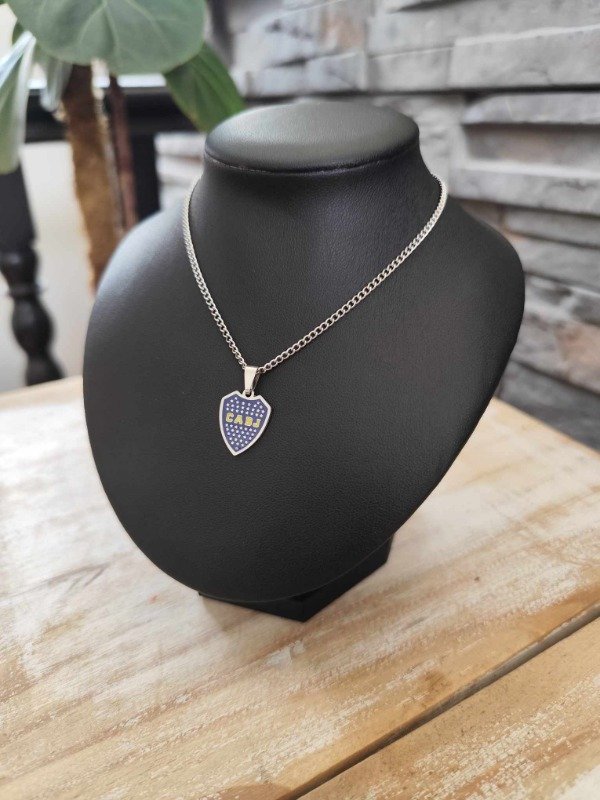 Producto - Collar boca juniors esmaltado modelo 2. Acero quirúrgico.