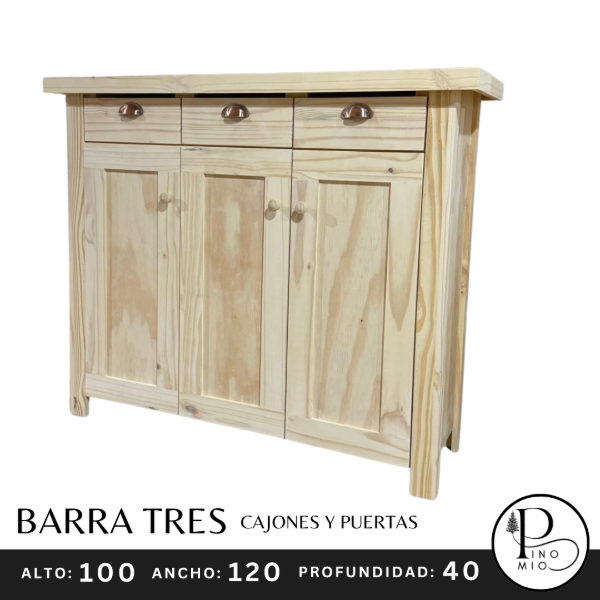 Producto - BARRA TRES CAJONES Y PUERTAS