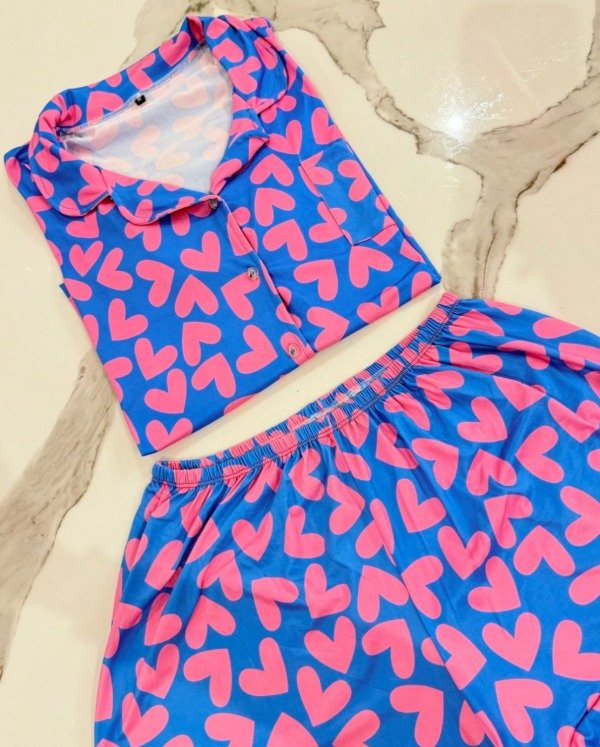 Producto - Pijama camisero azul y rosa
