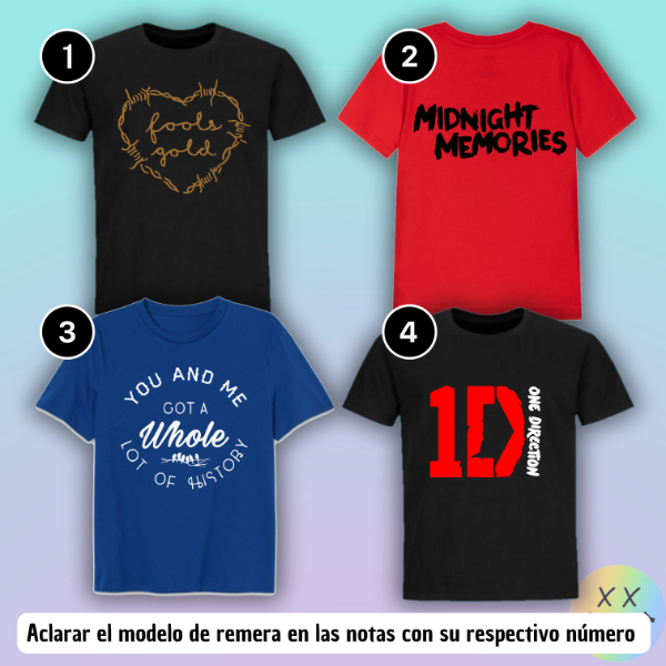 Producto - Remeras One Direction #1