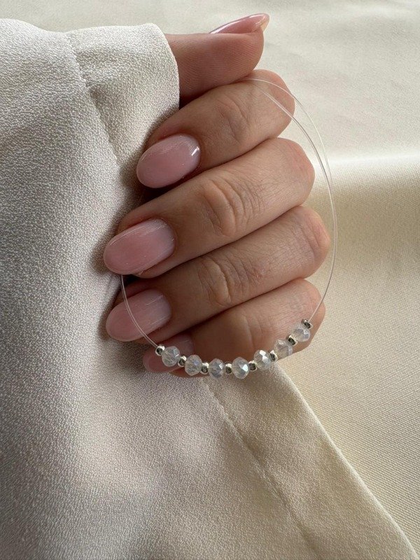 Producto - Collar camelia cristal tanza 40cm - Plata 925