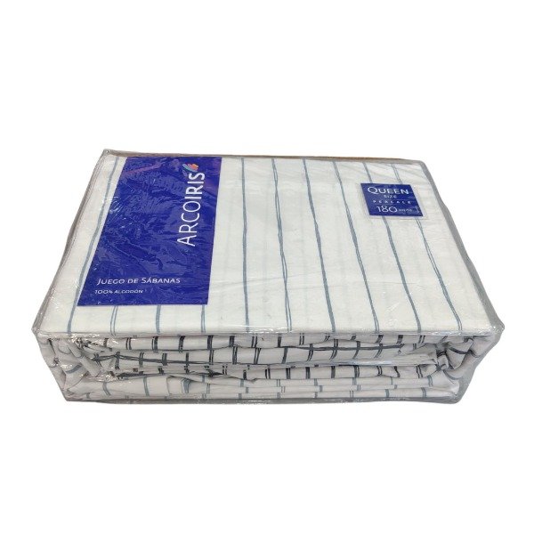 Producto - Sábana queen Arco Iris rayas verticales