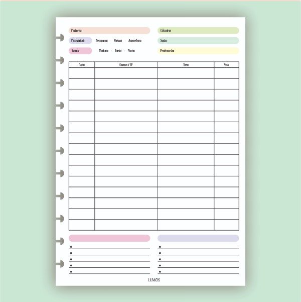 Producto - Repuesto Universitario x6h