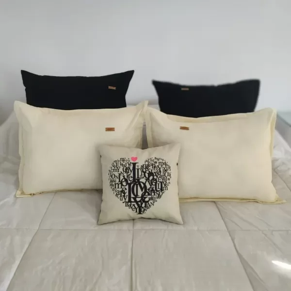 Producto - Combo x5 Almohadones - 50x50 Tusor + 40x50 Tusor + 27x27 Pana Estampada