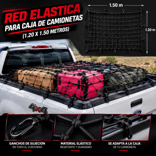 Producto - RED ELASTICA PARA CAJA DE CAMIONETAS (1.20 X 1.50 METROS) - 5