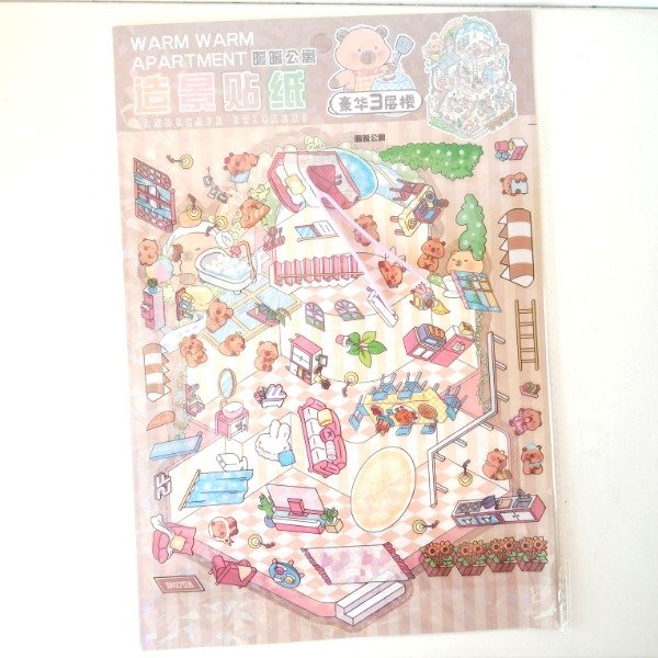 Producto - Planchas de stickers - Escena 3D: Departamento Capibara