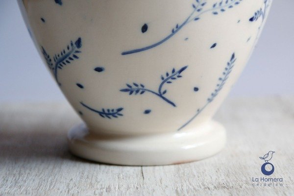 Producto - Florero o Base de Lámpara de Autor - Diseño Botánico Azul - 1