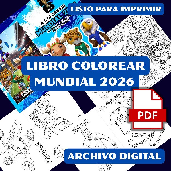 Producto - Libro para colorear MUNDIAL 14x21