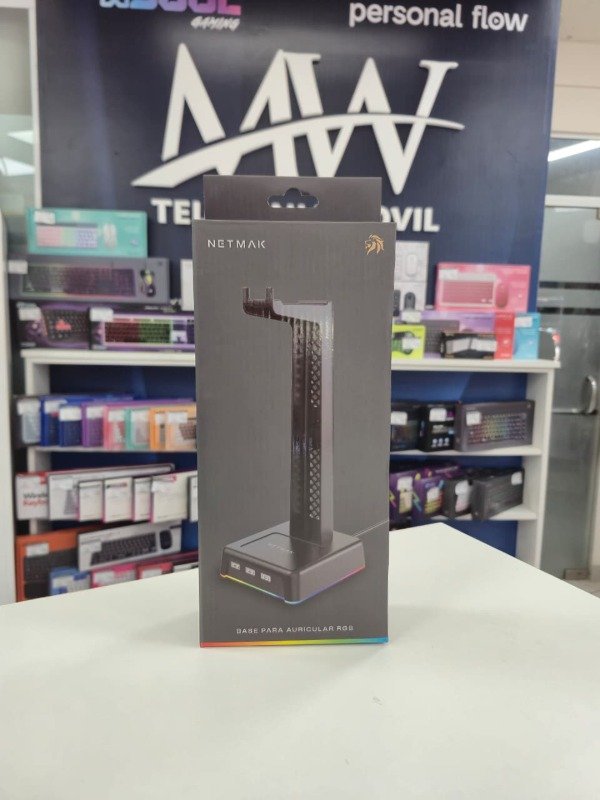 Producto - Base RGB para Auricular - Hub USB 3 puertos Netmak NM-HS430