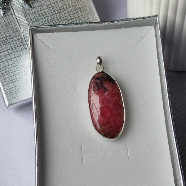 Producto - Dije en Plata 925 con Rodonita (sin cadena) - 9
