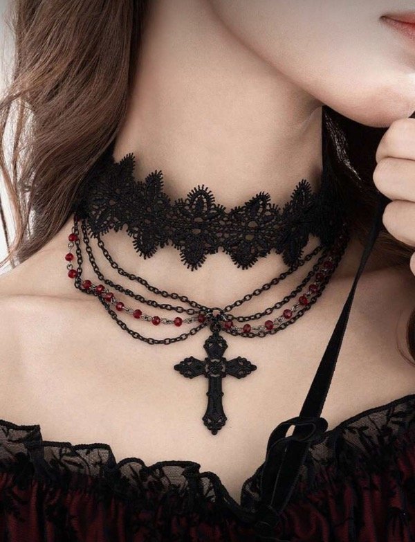 Producto - Collar black cross 6