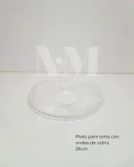 Producto - Plato de torta con ondas 26cm vidrio