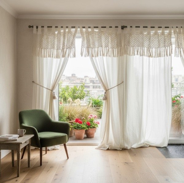 Producto - Cortina de ambiente Dina Gerade  Tejido Artesanal