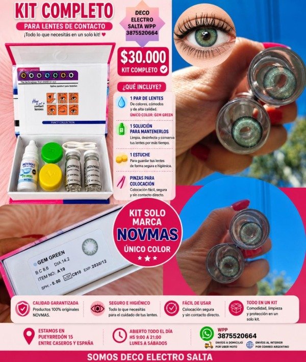 Producto - Kit LENTES DE CONTACTO GEM GREEN NOVMAS