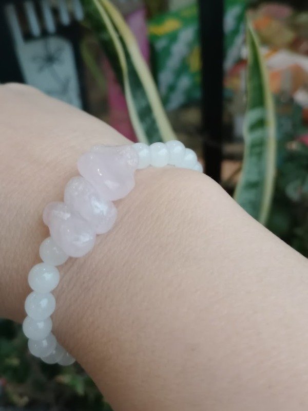 Producto - Pulsera cuarzo blanco + cuarzo rosa