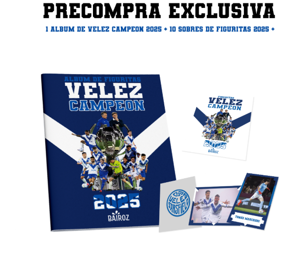 Producto - Album De Figuritas Velez Campeon 2025 + 10 Sobres De Figuritas