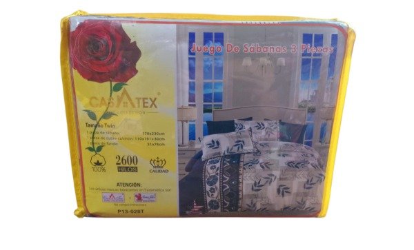 Producto - Juego de Sabanas Twin 1 plaza Casatex 2600 hilos Modelo 09