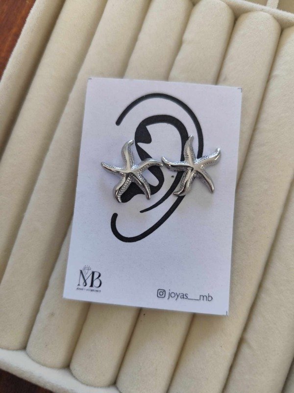 Producto - Aros chapon estrella de mar. Acero quirurgico.