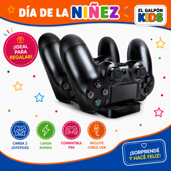 Producto - Base Cargador Horizontal Para Joystick Ps4 Con Cable Usb