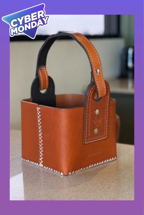 Producto - MATERA DE CUERO GRUESO ALTA CALIDAD 4x4 - MARRON SUELA