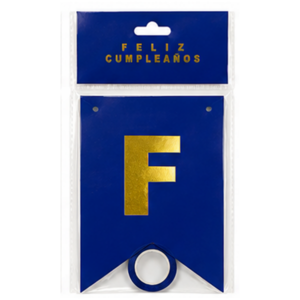 Producto - Banderín feliz cumple letras doradas - 4