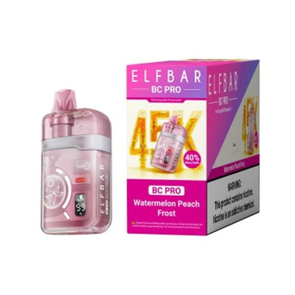 Producto - (POD DESCARTABLE) ELFBAR 45K BC PRO - WATERMELON PEACH FROST