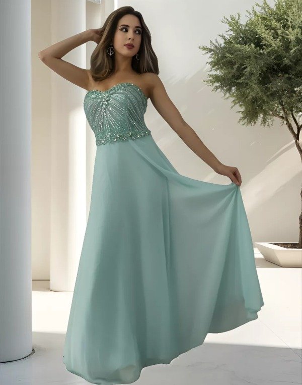 Producto - Vestido Impactante Largo Fiesta bordado glamour