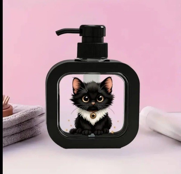Producto - Dispensador de Líquidos, JABON, SHAMPOO,ETC GATITO NEGRO