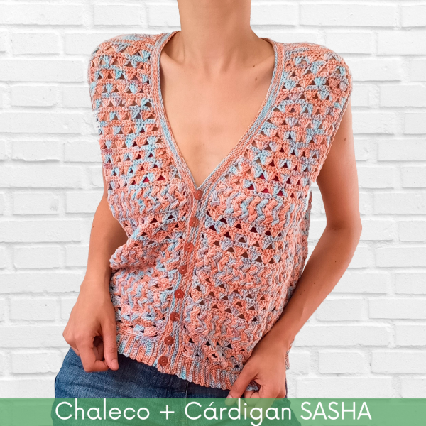 Producto - Guía de tejido SASHA - Chaleco + Cardigan