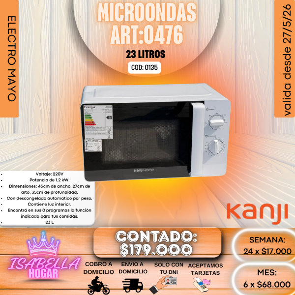 Producto - MICROONDAS KANJIHOME 23 LITROS