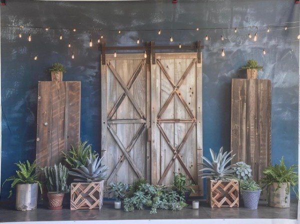 Producto - FONDO VINTAGE PORTON AZUL SIN FALLA 200X150 V20