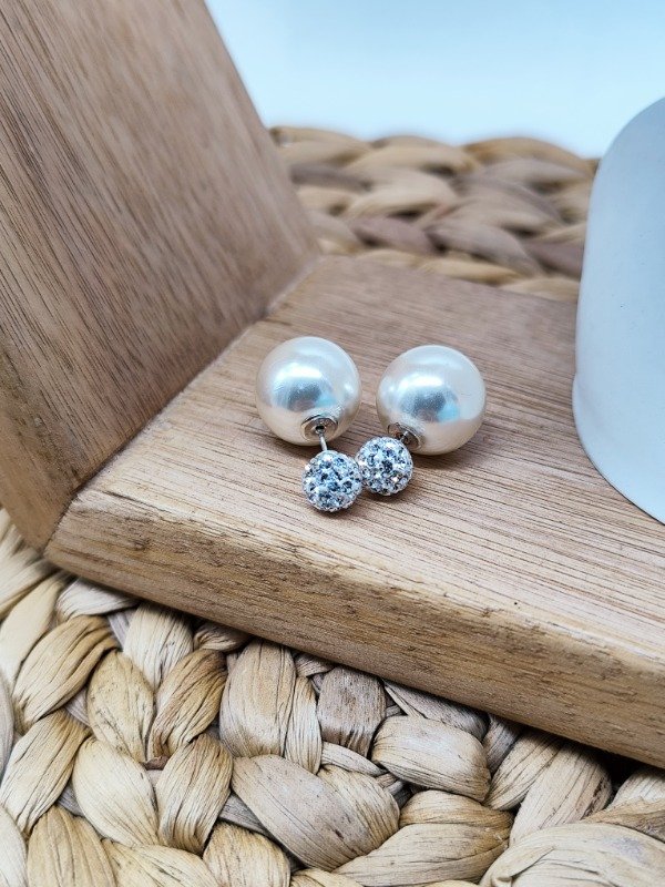 Producto - Aros Dior Doble Perla y Bola de Fuego - 1