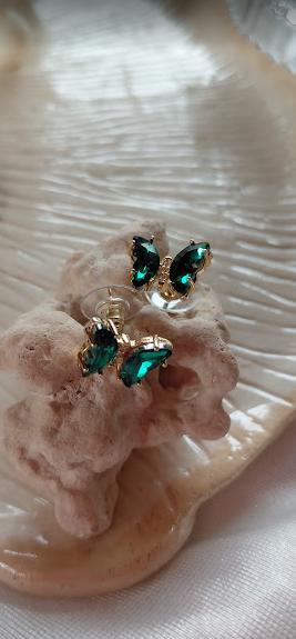 Producto - Aro mariposa esmeralda 2663