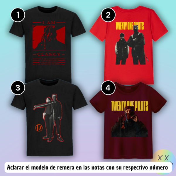 Producto - Remeras Twenty One Pilots #2 (varios modelos)