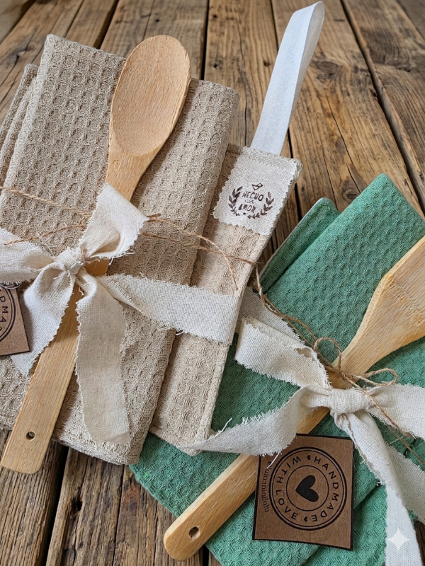 Producto - Kit agarradera + repasador + cuchara de madera - 2