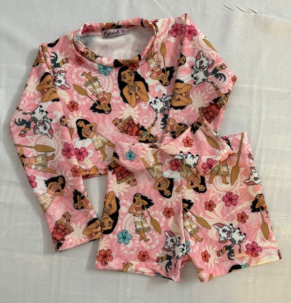 Producto - moana 2 remera manga larga crop top y short factor 50 + de proteccion