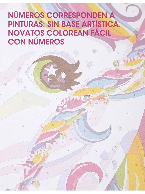 Producto - Bastidor con dibujo de unicornio para pintar POR NÚMERO + pintura + pinceles - 2