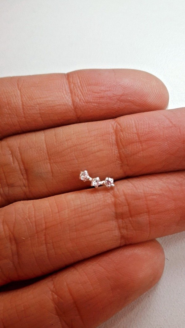 Producto - Aro de Plata Mini Trepador 3 Estrellas Shine (unidad)