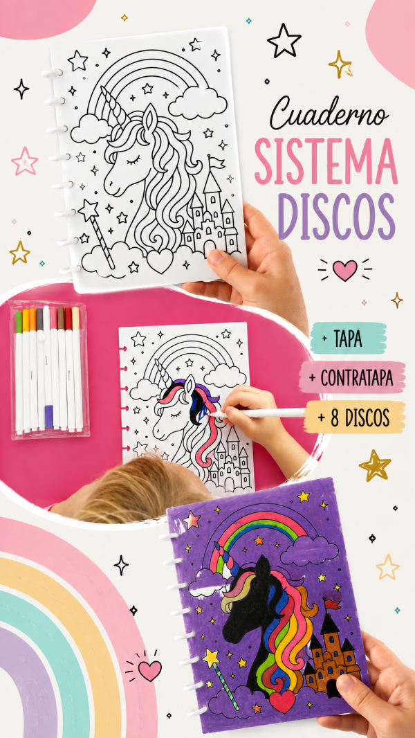 Producto - Cuaderno unicornio pintable