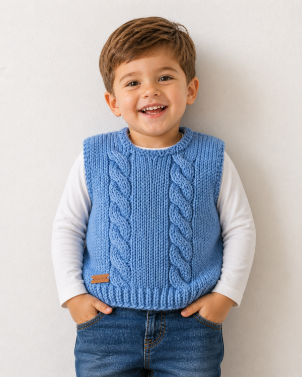 Producto - Chaleco diseño doble trenza 3-4 años