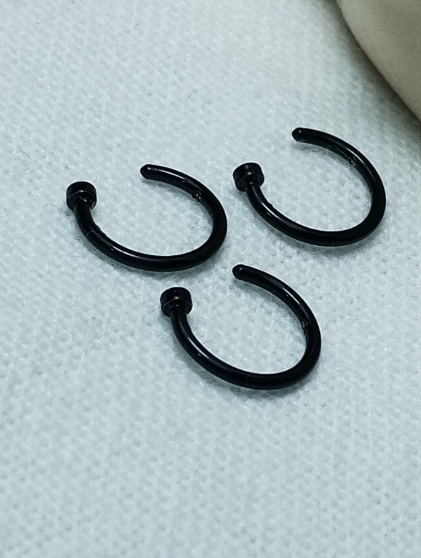Producto - Piercings x 3 tipo argollitas acero negro
