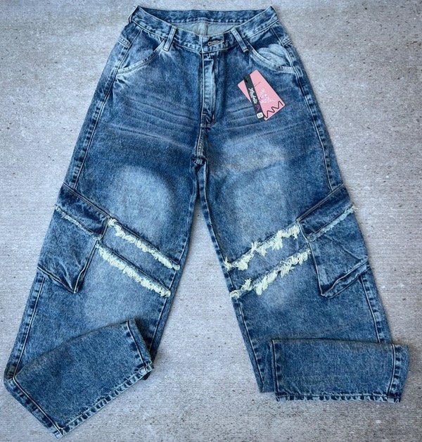 Producto - Baggy desflecado cargo oxido