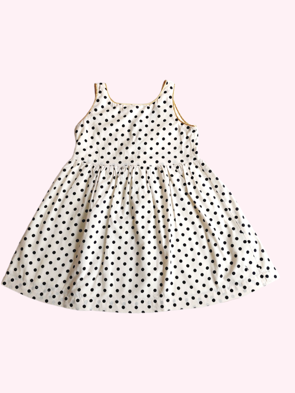 Producto - Vestido solero color crema con lunares negro Little Akiabara 4 años