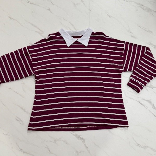 Producto - Buzo chomba lineas bordo y blanco