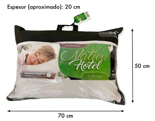 Producto - Almohada microesferas tela percal 200H Fiberball Nativa Evolution Hotel 70x50cm - 2