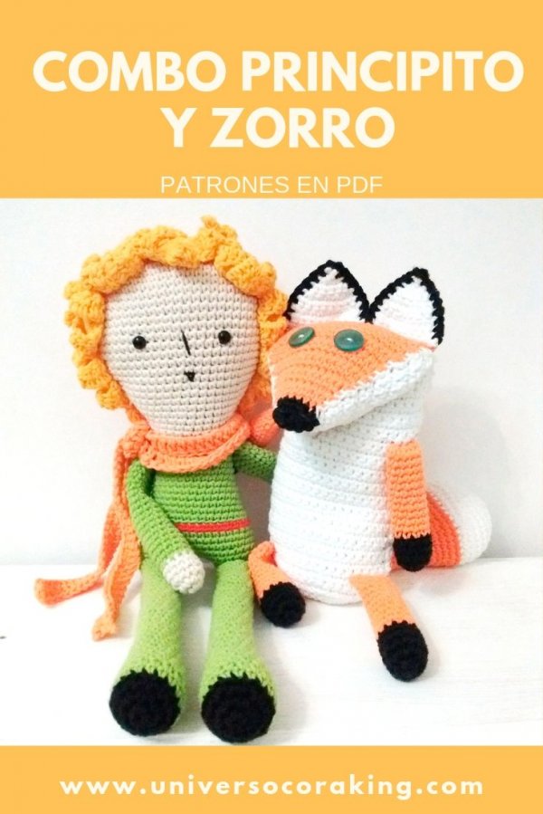 Combo x 2 PDF - Principito y Zorro abrazables - Universo Cora King