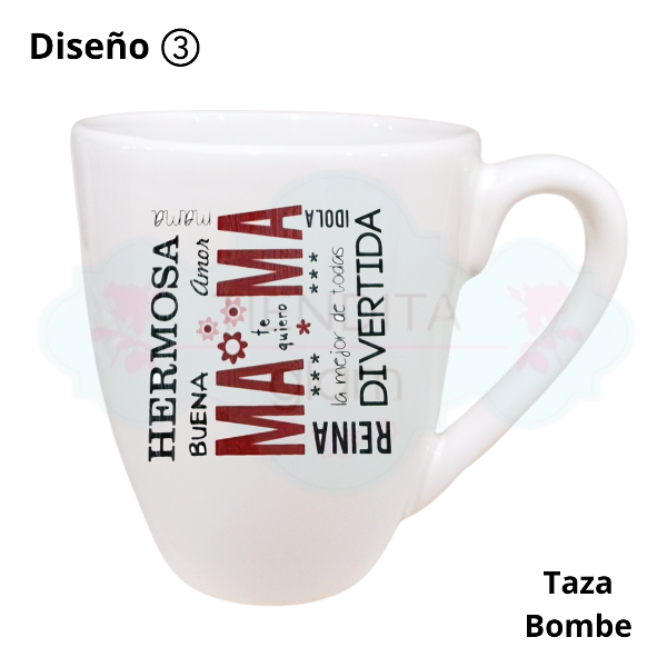 Producto - TAZAS DECO BLANCAS DISEÑO FRASES MAMÁ - 3