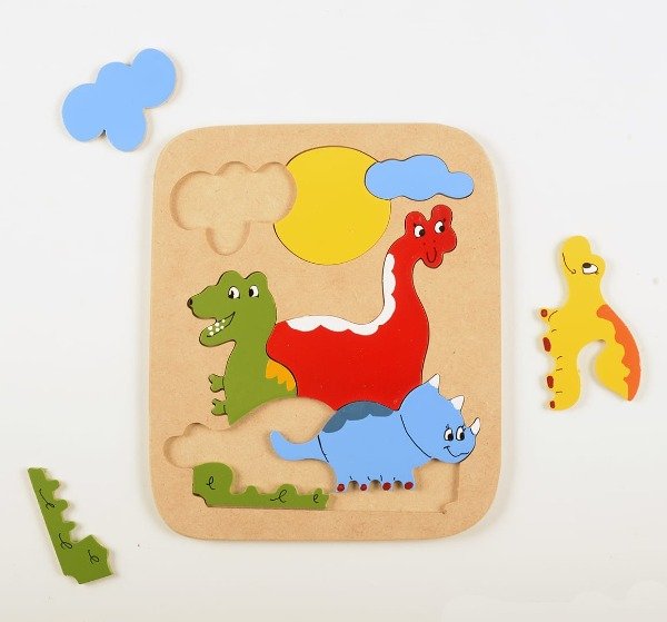 Producto - Rompecabeza madera Dinosaurios 9 piezas