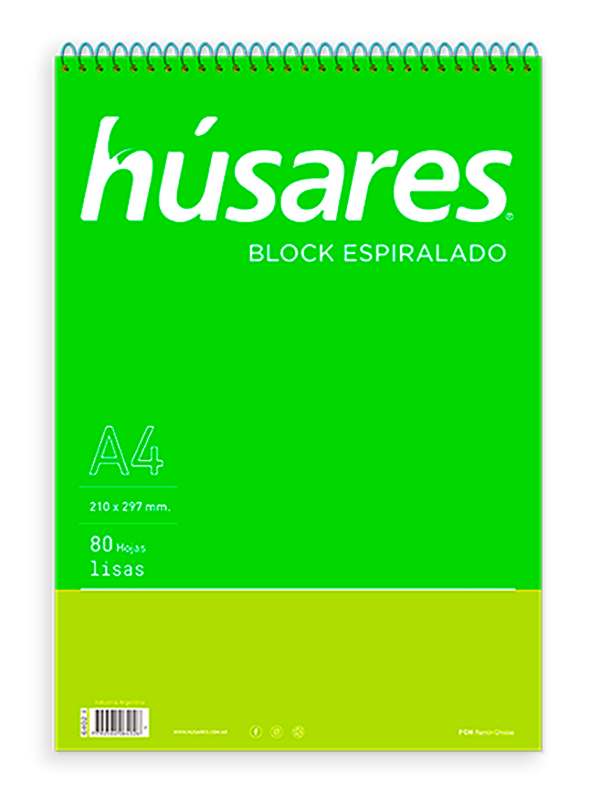 Producto - Block A4 con espiral Liso HUSARES