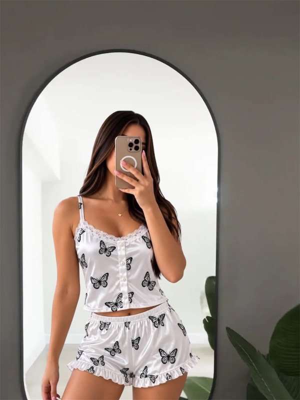 Producto - Pijama Satén (Butterfly) (S)